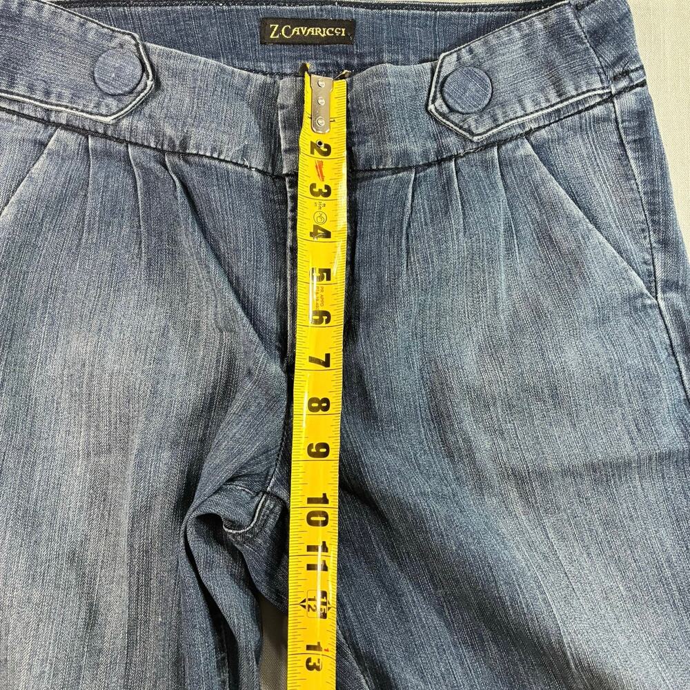 Z Cavaricci Womens Size 10 Bootcut Jeans Blue Stretch Cuffed Hem Y2K - Picture 6 of 10